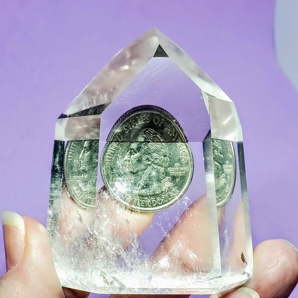 HIGH GRADE Clear Quartz Polished Point Tower - Picture 5 of 8